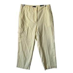 Talbots Super Soft Cargo Pant High Waist Straight Leg Cropped in Yellow Sz 8P